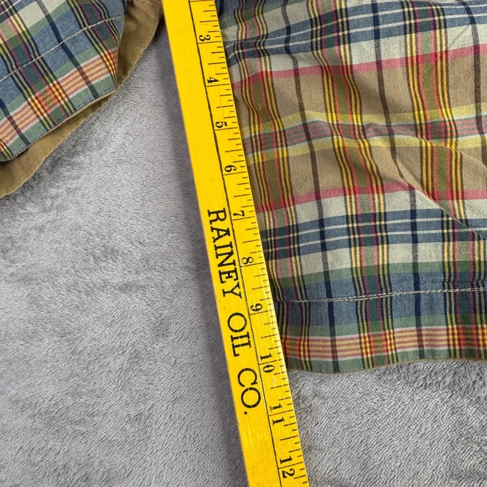 Polo Ralph Lauren Reversible Shorts Mens 34 Khaki Plaid Carpenter Chino Utility
